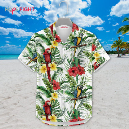 Parrot Hibiscus Hawaiian Shirt