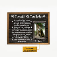 Personalized Cat Memorial Canvas - I Throught Of You Today