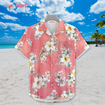 Hibiscus Hawaiian Shirt - Soft Pink & White Floral Design for Tropical Getaways