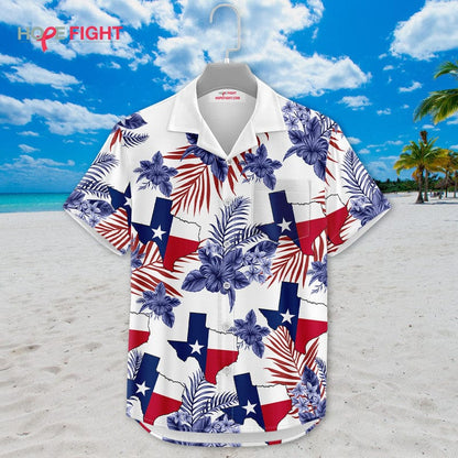 Texas Hawaiian Shirt - Lone Star State & Tropical Floral Design