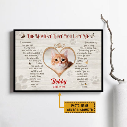 Personalized Cat Memorial Canvas - The Moment That You Left Me