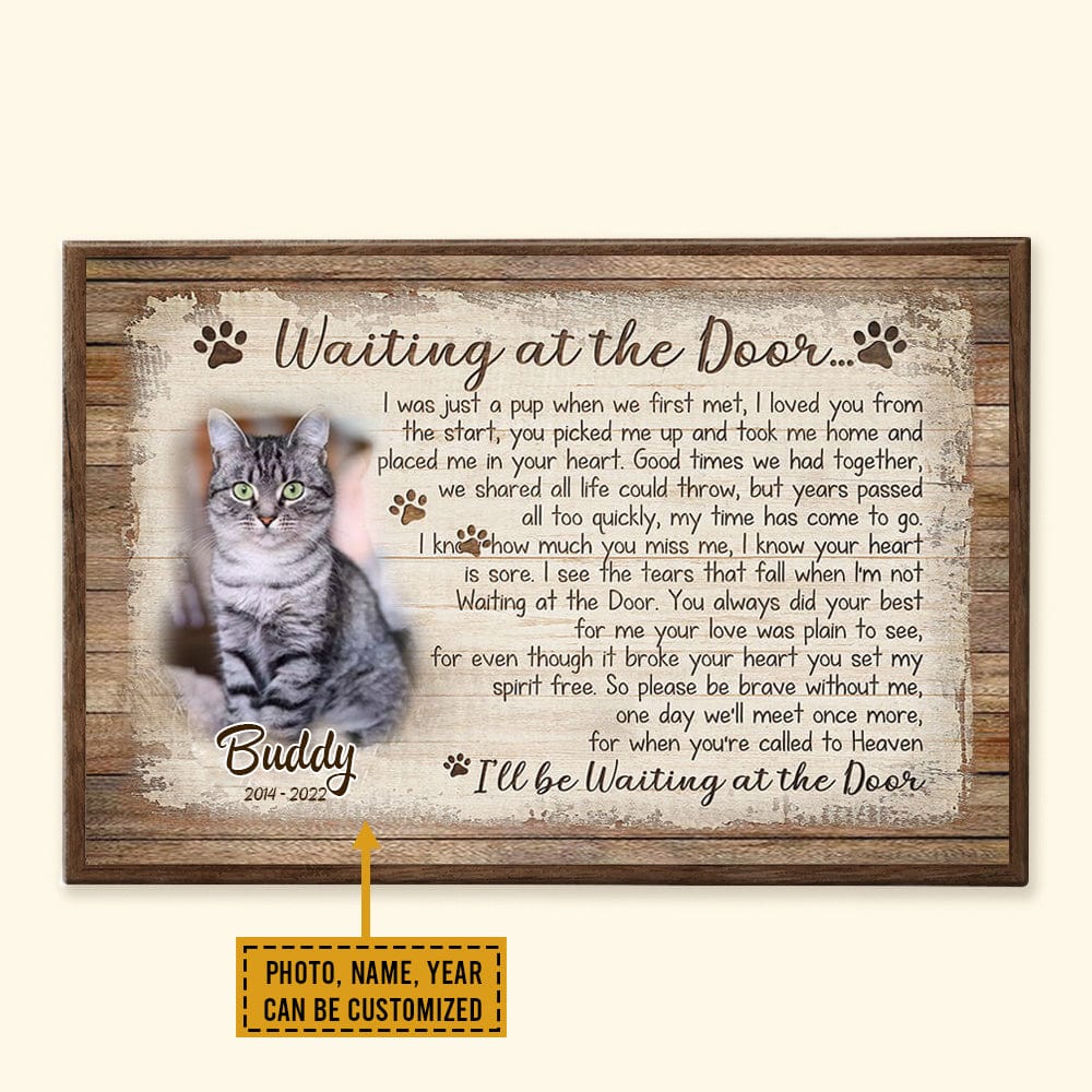Personalized Cat Memorial Poster, I'll Be Waiting At The Door