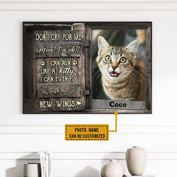 Personalized Cat Memorial Canvas - Don't Cry For Me, Mom I'm Ok!