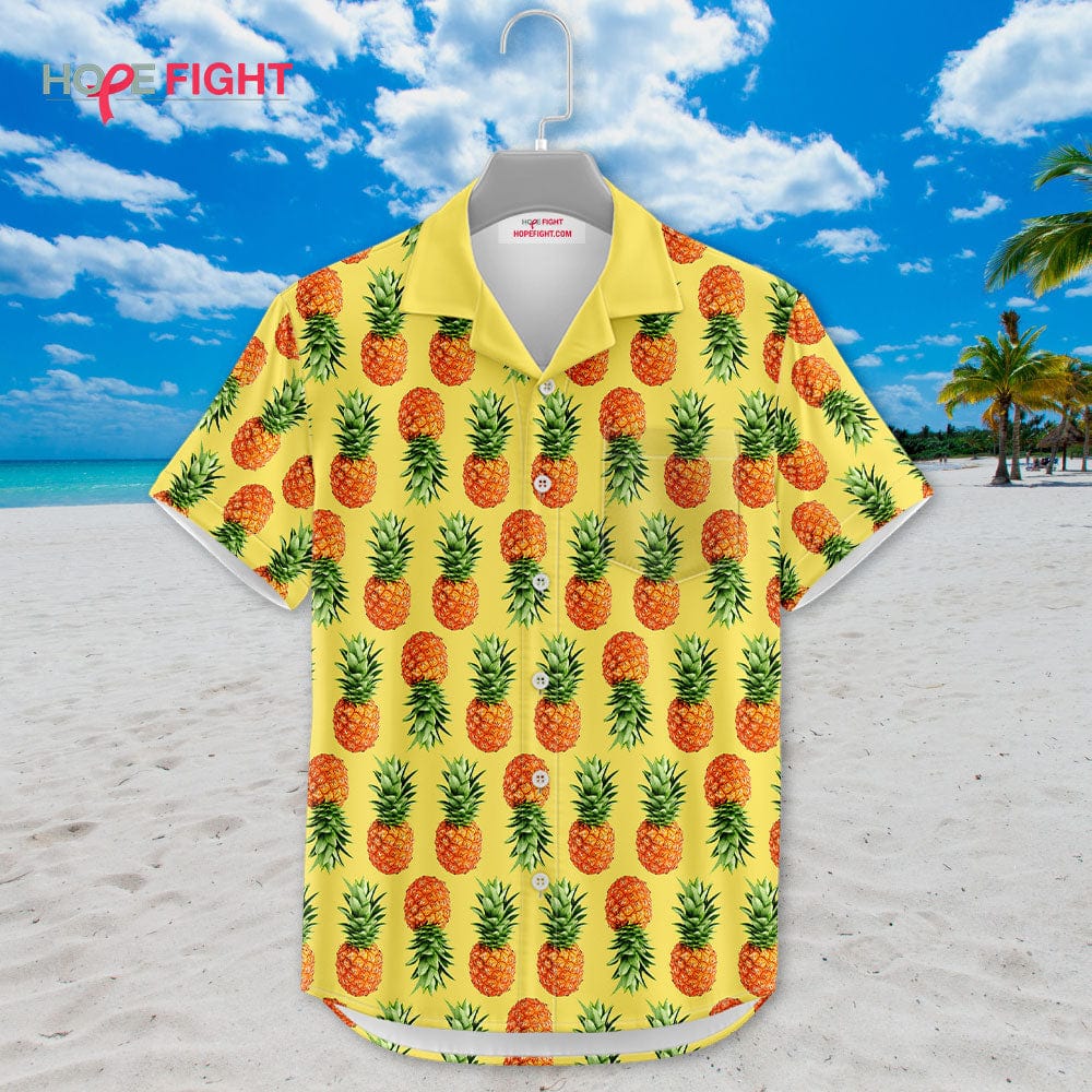 Pineapple Hawaiian Shirt - Yellow Tropical Aloha Summer Outfit