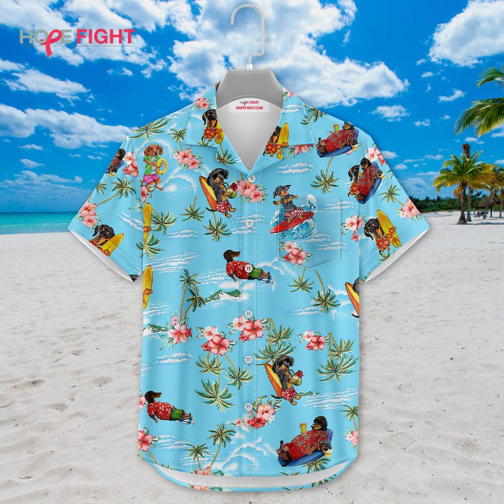 Tropical Dachshund Hawaiian Shirt