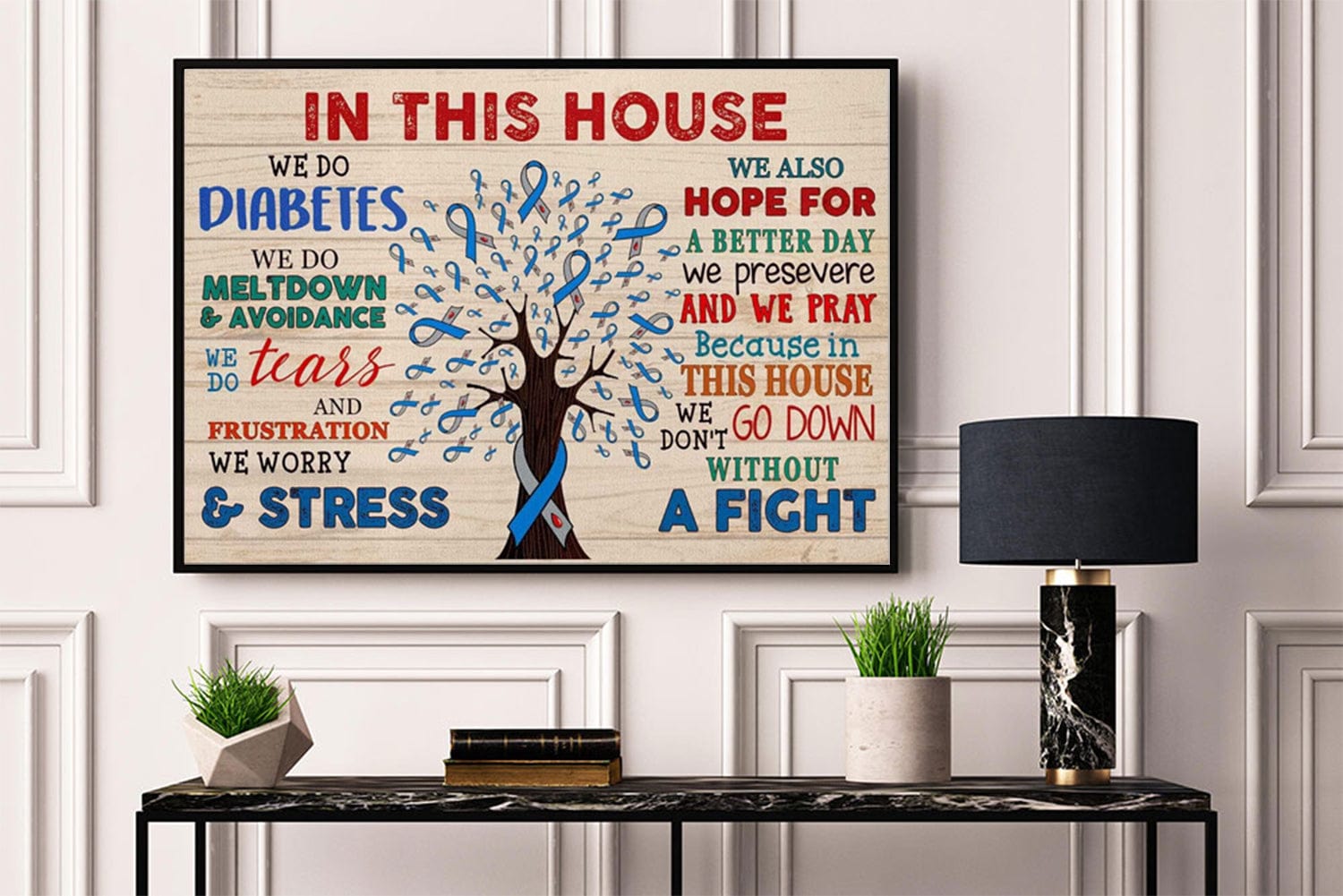In This House We Do We Do Meltdown And Avoidance Diabetes Awareness Poster, Canvas