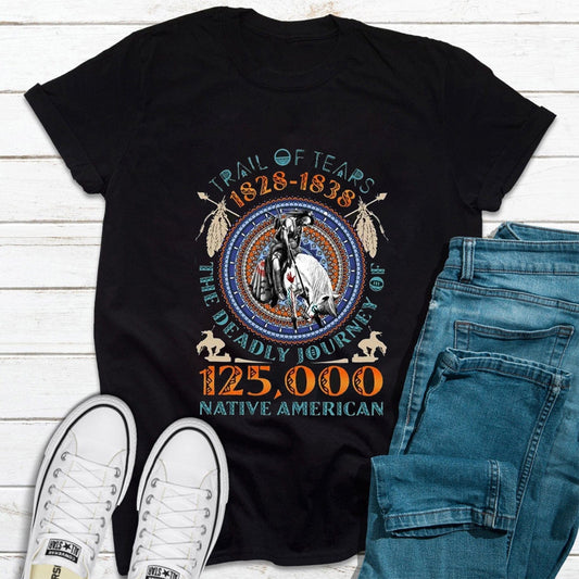 Camiseta conmemorativa de los nativos americanos El Camino de las Lágrimas 1828-1838 El Viaje Mortal