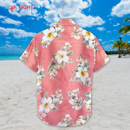 Hibiscus Hawaiian Shirt - Soft Pink & White Floral Design for Tropical Getaways