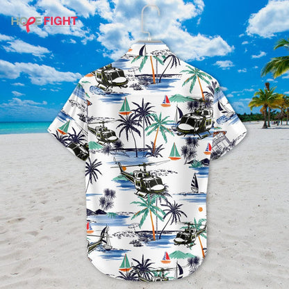 Military Helicopter Hawaiian Shirt - Tactical Air Assault & Island Vibes