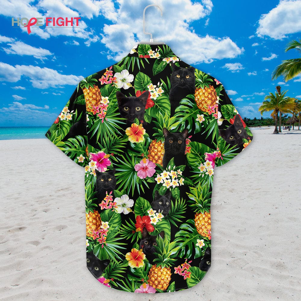 Black Cat Pineapple Hawaiian Shirt