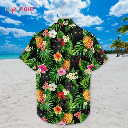 Black Cat Pineapple Hawaiian Shirt