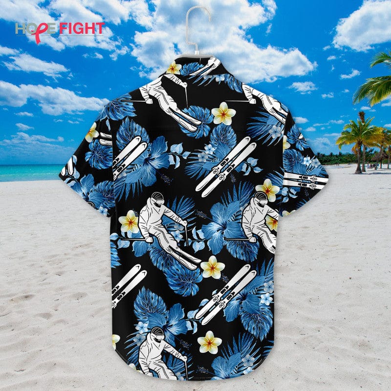 Tropical Skiing Hawaiian Shirt - Fun Ski Lovers Beach Outfit