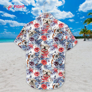 Cute Bulldog Hibiscus Hawaiian Shirt