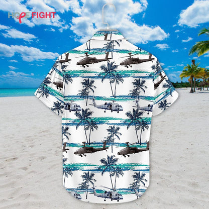 Military Helicopter Hawaiian Shirt - Apache & Seahawk Tropical Design