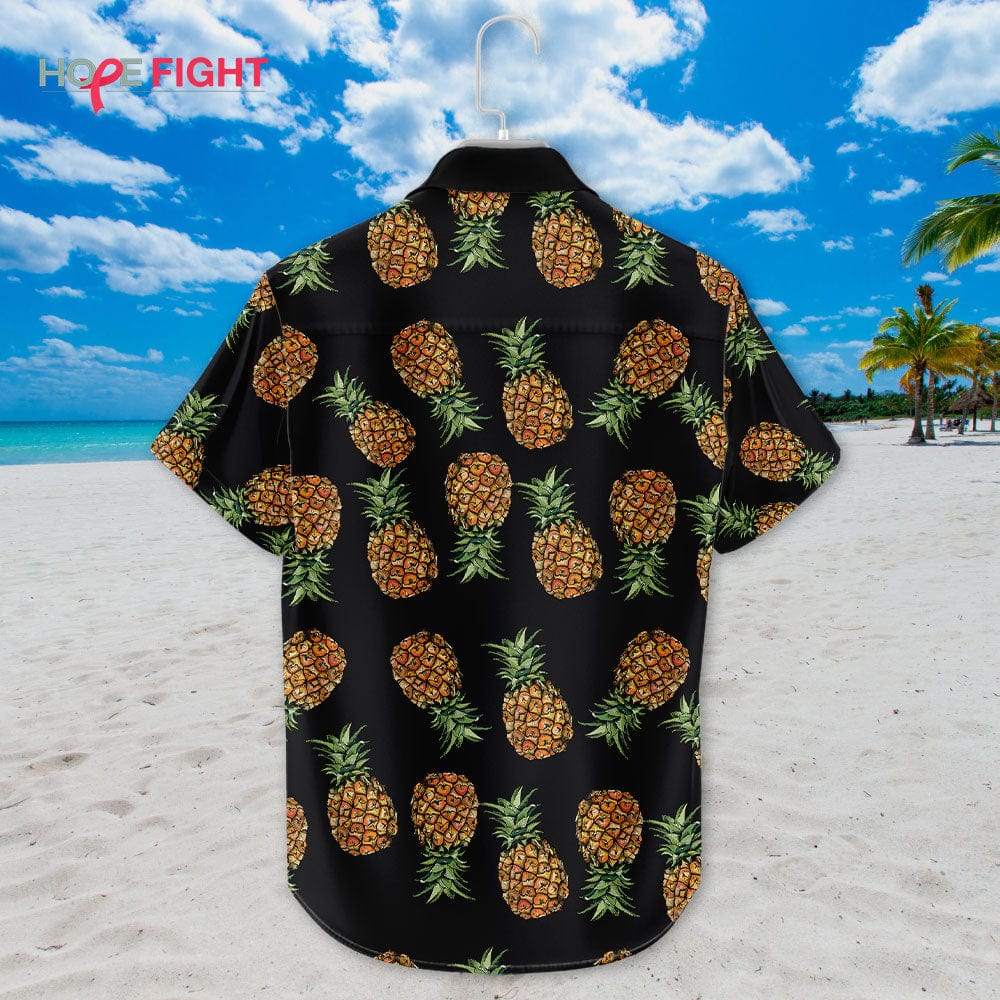 Pineapple Hawaiian Shirt - Black Tropical Fruit Pattern for Summer Vibes
