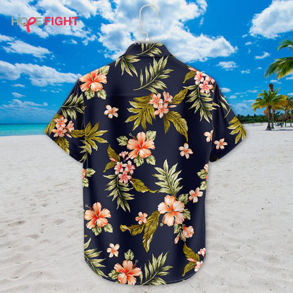 Peach Hibiscus Hawaiian Shirt