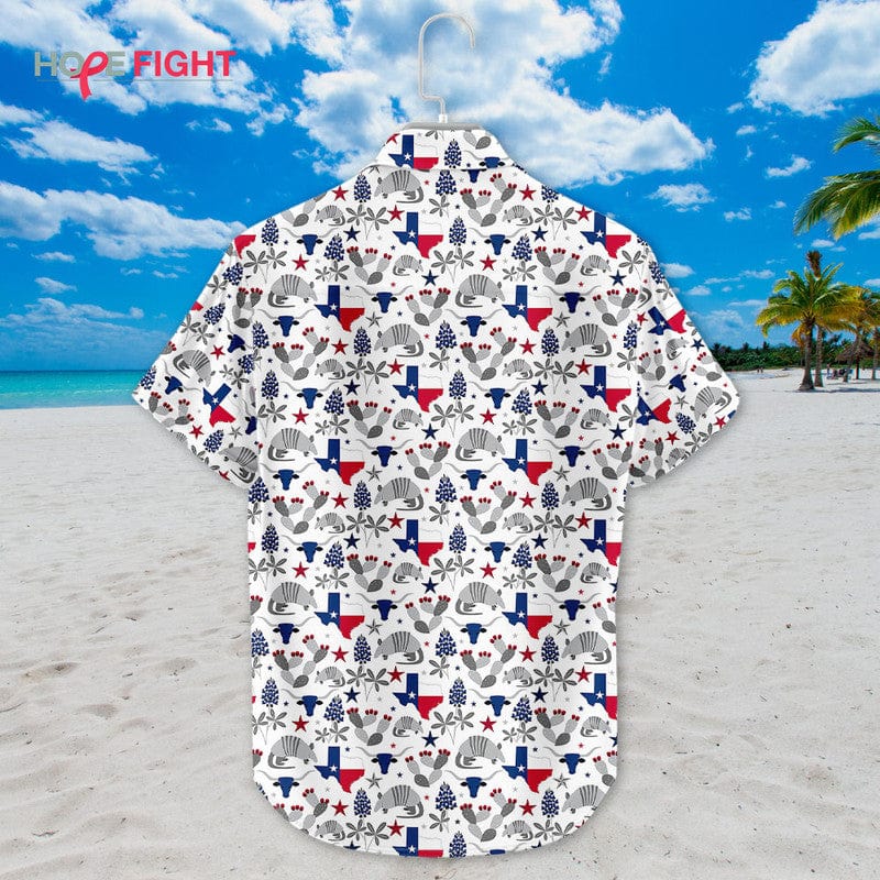 Texas Hawaiian Shirt - Lone Star Pattern & State Symbol Design