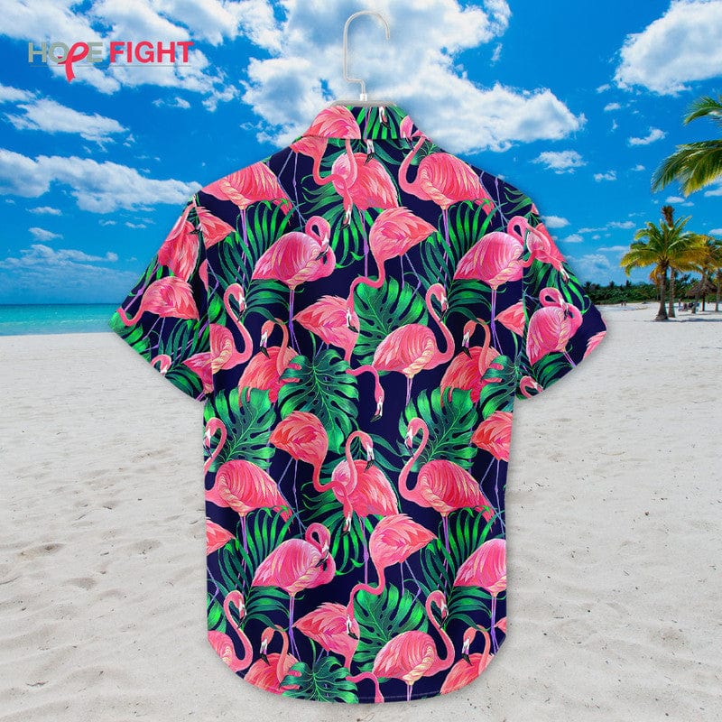 Tropical Flamingo Hawaiian Shirt - Pink Bird Summer Beachwear