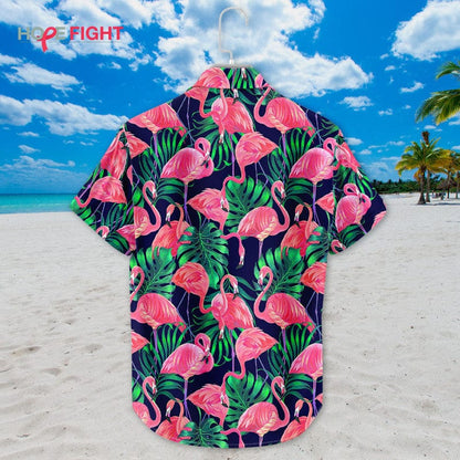 Tropical Flamingo Hawaiian Shirt - Pink Bird Summer Beachwear