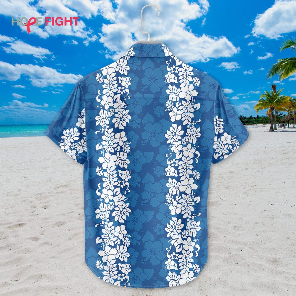 Hibiscus Hawaiian Shirt - Blue & White Floral Design for Summer Beach Vibes
