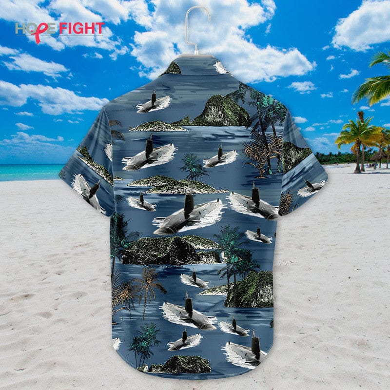 Submarine Hawaiian Shirt - Tactical Navy Ocean Theme