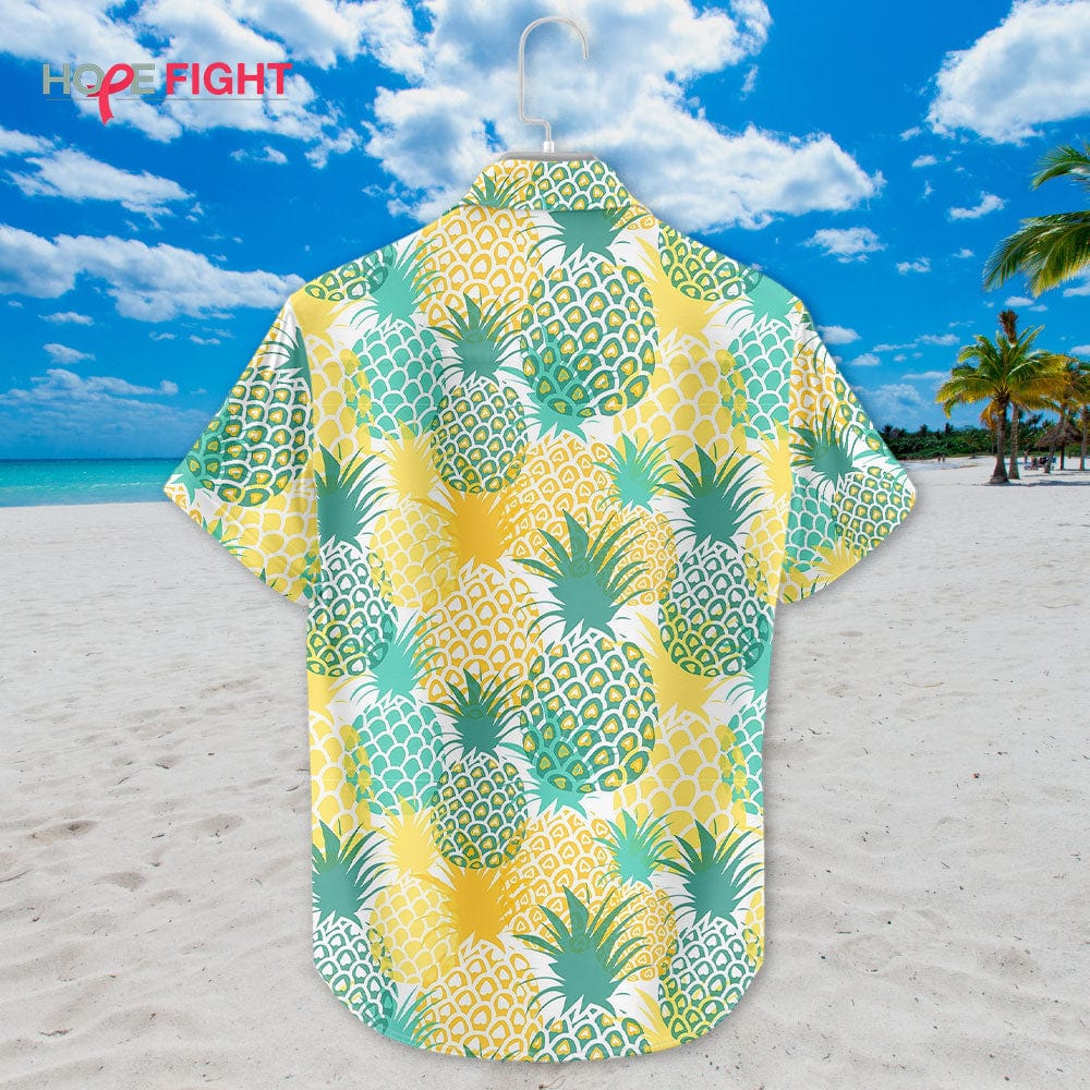 Pineapple Hawaiian Shirt - Yellow & Green Tropical Summer Beach Design