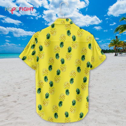 Pineapple Hawaiian Shirt - Bright Yellow Tropical Summer Outfit