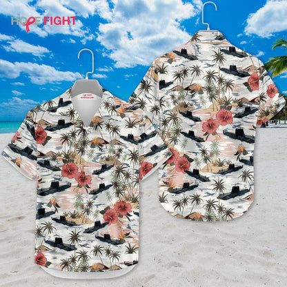 Submarine Hawaiian Shirt - Military Tactical Tropical Design