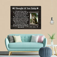 Personalized Cat Memorial Canvas - I Throught Of You Today