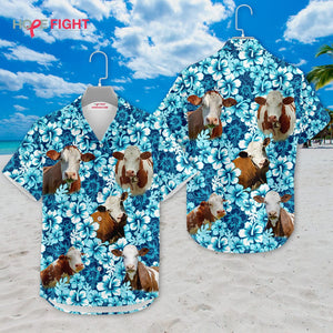 Cow Hibiscus Hawaiian Shirt