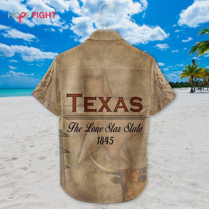 Texas Hawaiian Shirt - Lone Star State & Western Vintage Design