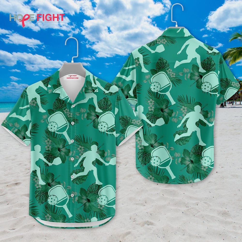 Pickleball Hibiscus Hawaiian Shirt