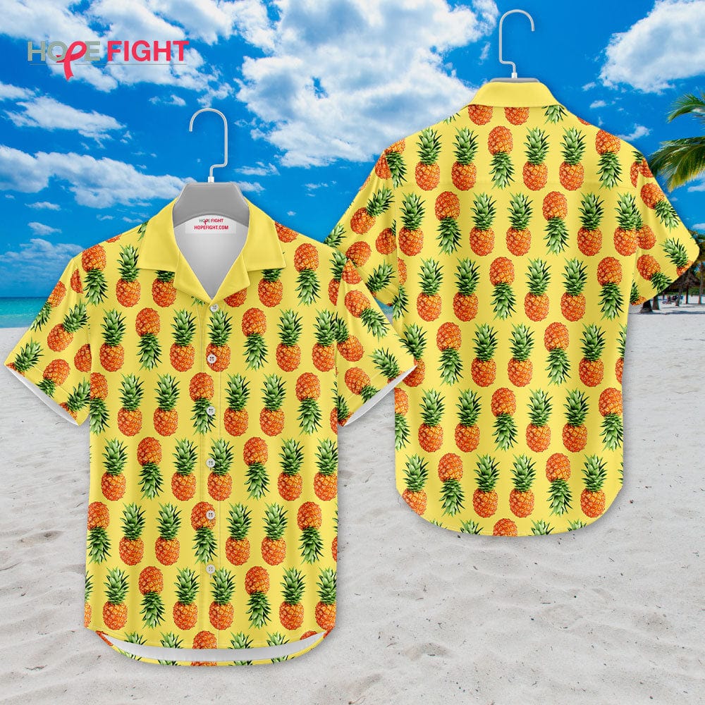 Pineapple Hawaiian Shirt - Yellow Tropical Aloha Summer Outfit