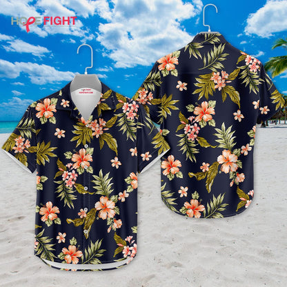 Peach Hibiscus Hawaiian Shirt