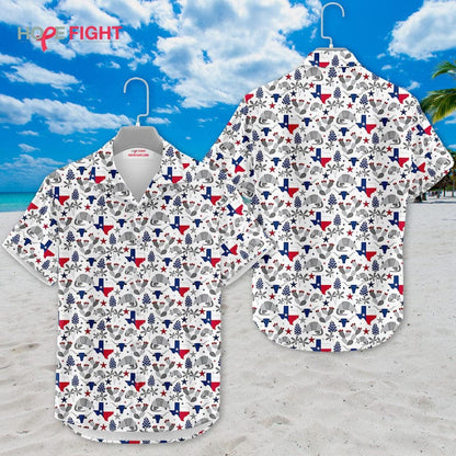 Texas Hawaiian Shirt - Lone Star Pattern & State Symbol Design