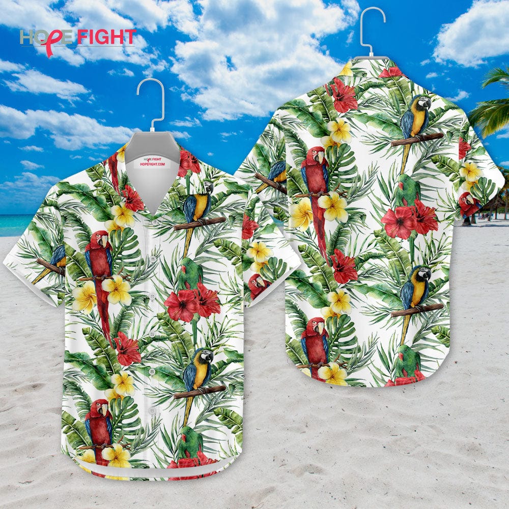 Parrot Hibiscus Hawaiian Shirt