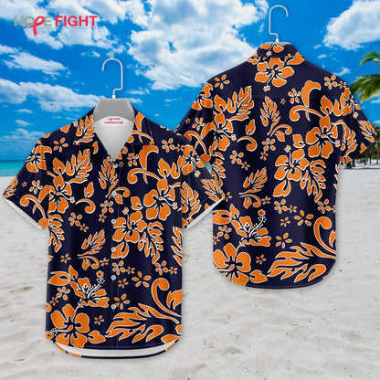 Orange Hibiscus Hawaiian Shirt