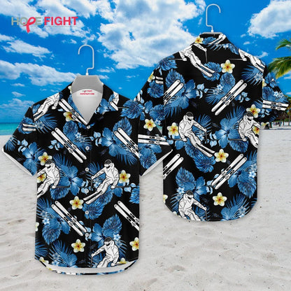 Tropical Skiing Hawaiian Shirt - Fun Ski Lovers Beach Outfit