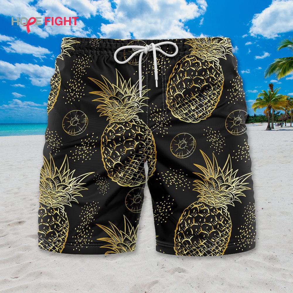 Golden Pineapple Swim Trunks