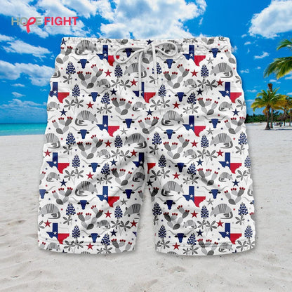 Texas Swim Trunks, Lone Star Pattern & State Symbol Design