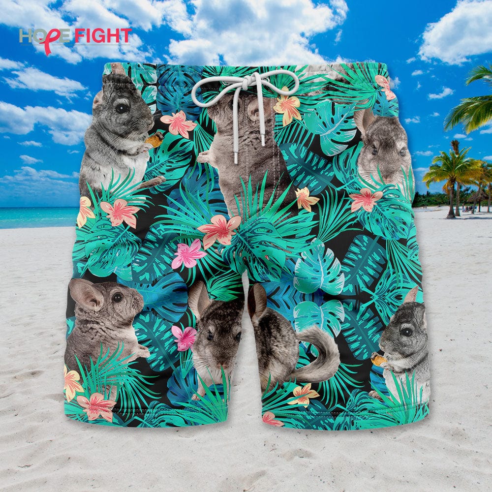 Tropical Chinchilla Swim Trunks