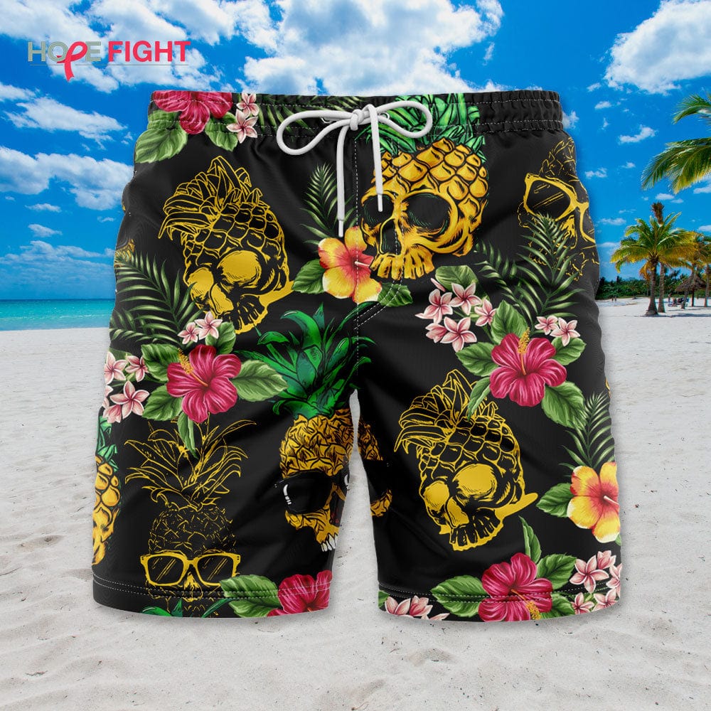Pineapple Skull Swim Trunks