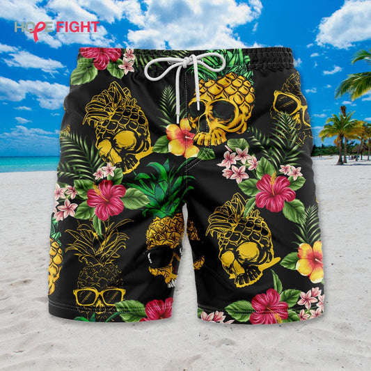 Pineapple Skull Swim Trunks