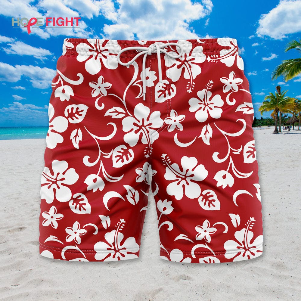Vibrant Hibiscus Swim Trunks