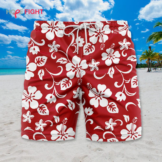 Vibrant Hibiscus Swim Trunks