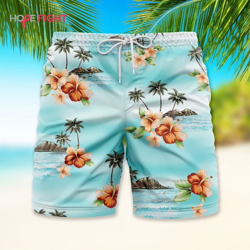 Hibiscus Palm Swim Trunks