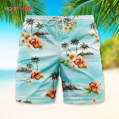 Hibiscus Palm Swim Trunks