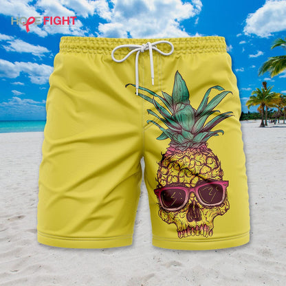 Pineapple Skull Swim Trunks