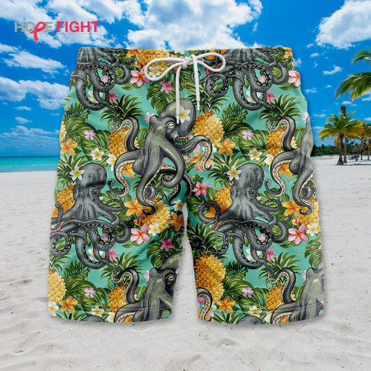 Octopus Pineapple Swim Trunks