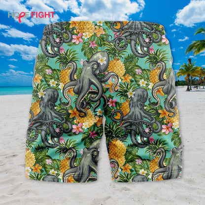 Octopus Pineapple Swim Trunks